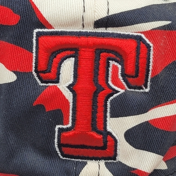 Texas Rangers Red White Blue Camo Sz S/M Ball Cap - Picture 4 of 10